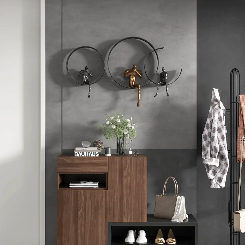 Siyah Modern 3D Sanatsal Figür