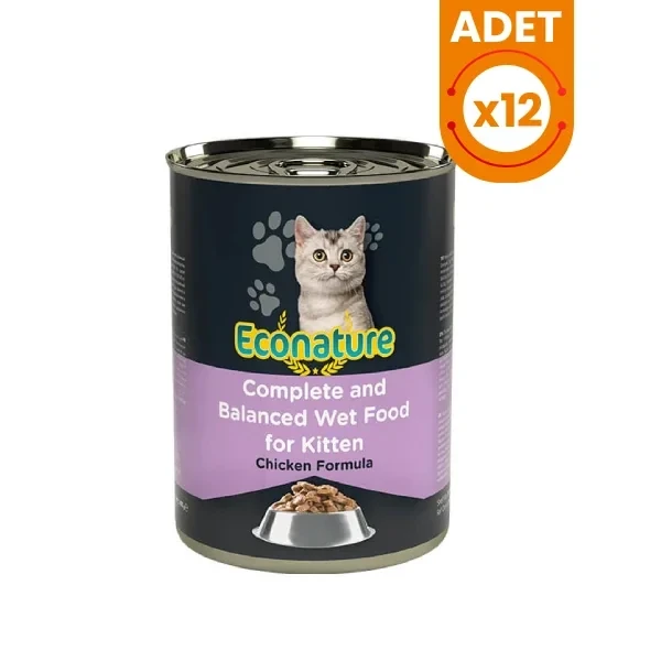 Econature Kitten Tavuklu Yavru Konserve Kedi Maması 12 Adet