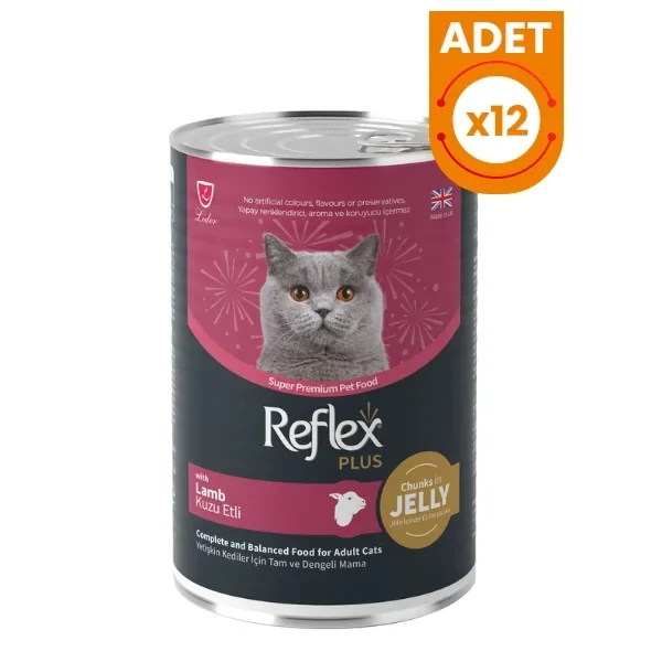 Reflex Plus Jöle İçinde Kuzu Etli Yetişkin Konserve Kedi Maması